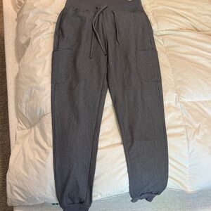 Mandala heather Gray Jogger scrub pants with Pockets